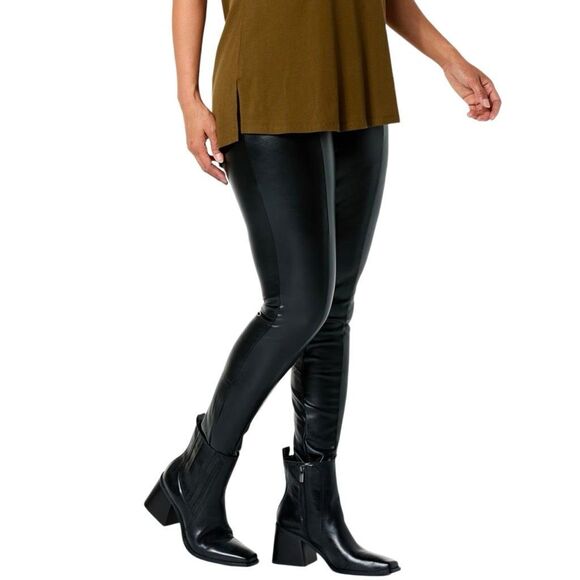 Hue Black Faux Leather Leggings - Picture 1 of 8